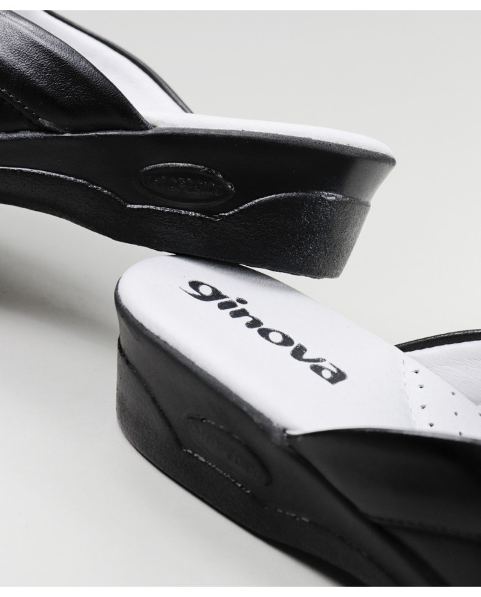 Black Orthopedic Slippers with Seams Ginova