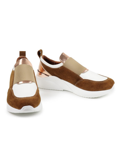 Sapatilhas Camel de Mulher Ginova com Elástico