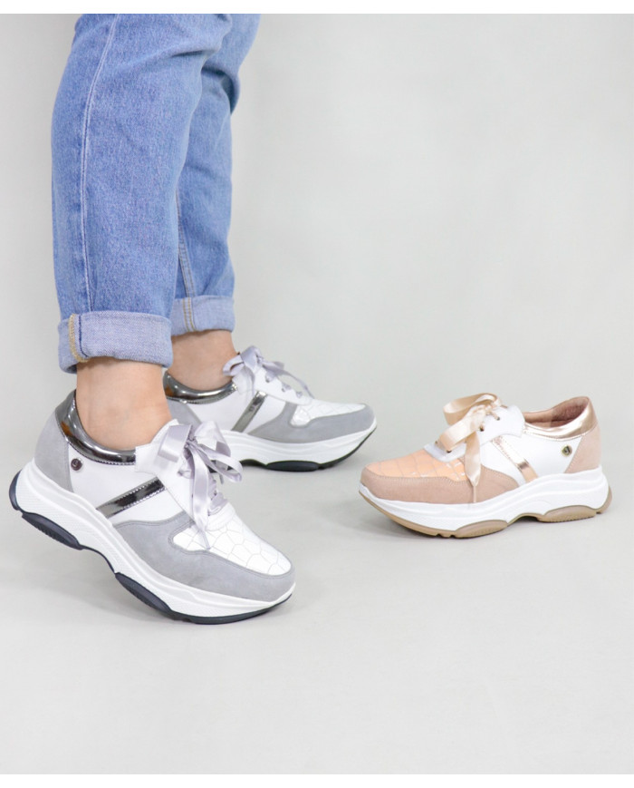Women's Ginova Trainers With Lace Satin