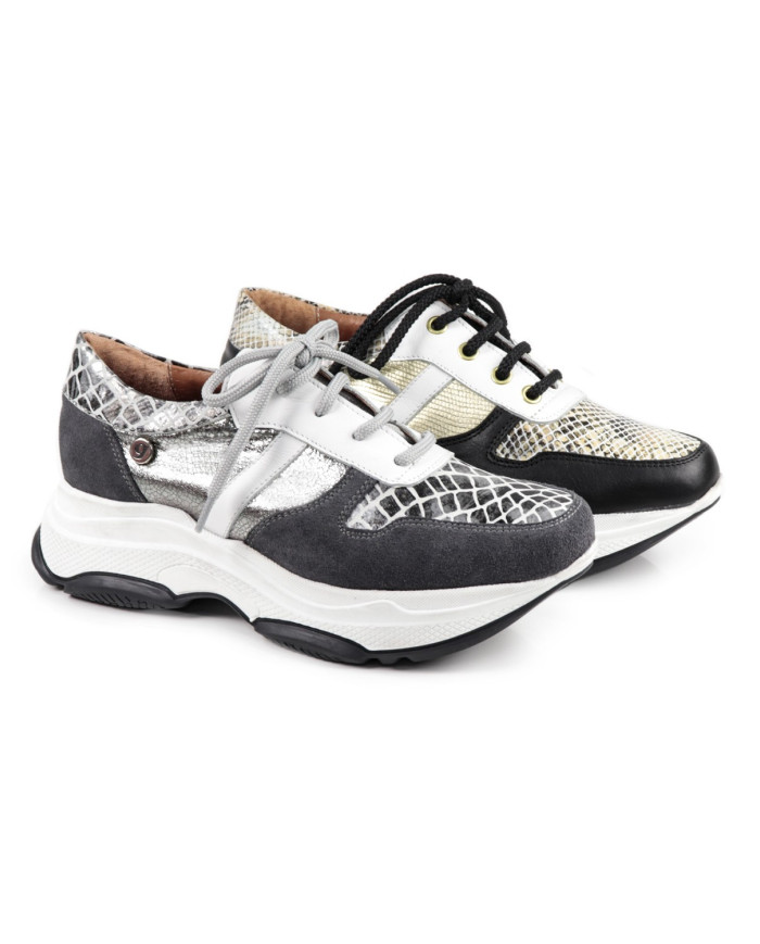 Zapatillas de mujeres metalizadas de Ginova