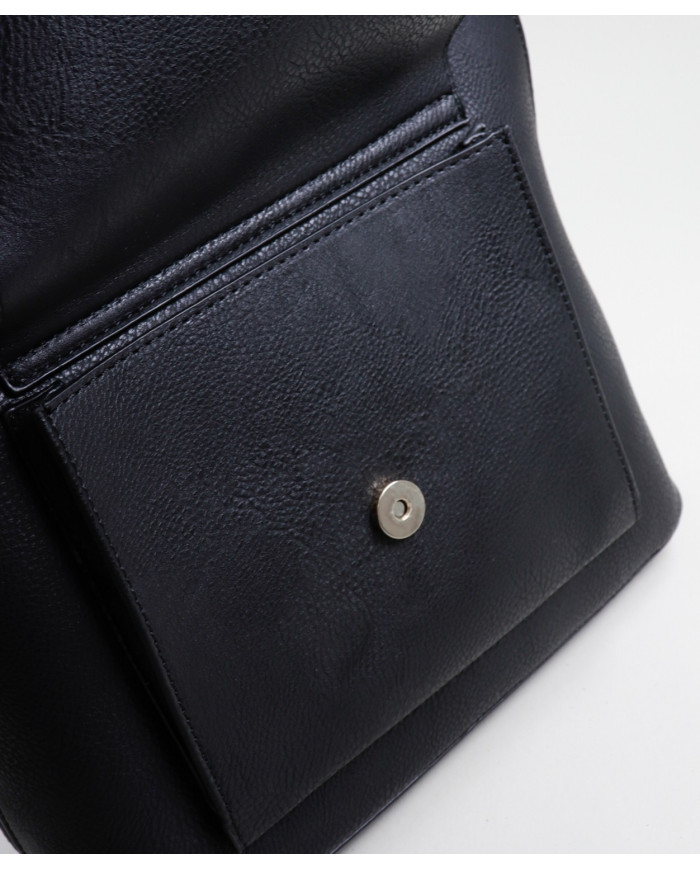 Ladies Black Backpack with Pocket on Front