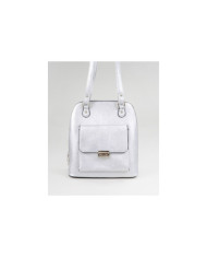 Damas de plata mochila con bolsillo en frente
