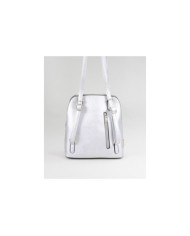 Ladies Silver Backpack with Pocket on Front