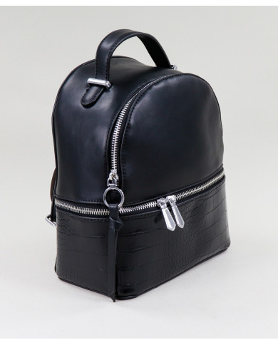 Damas Black Backpack con Zipper