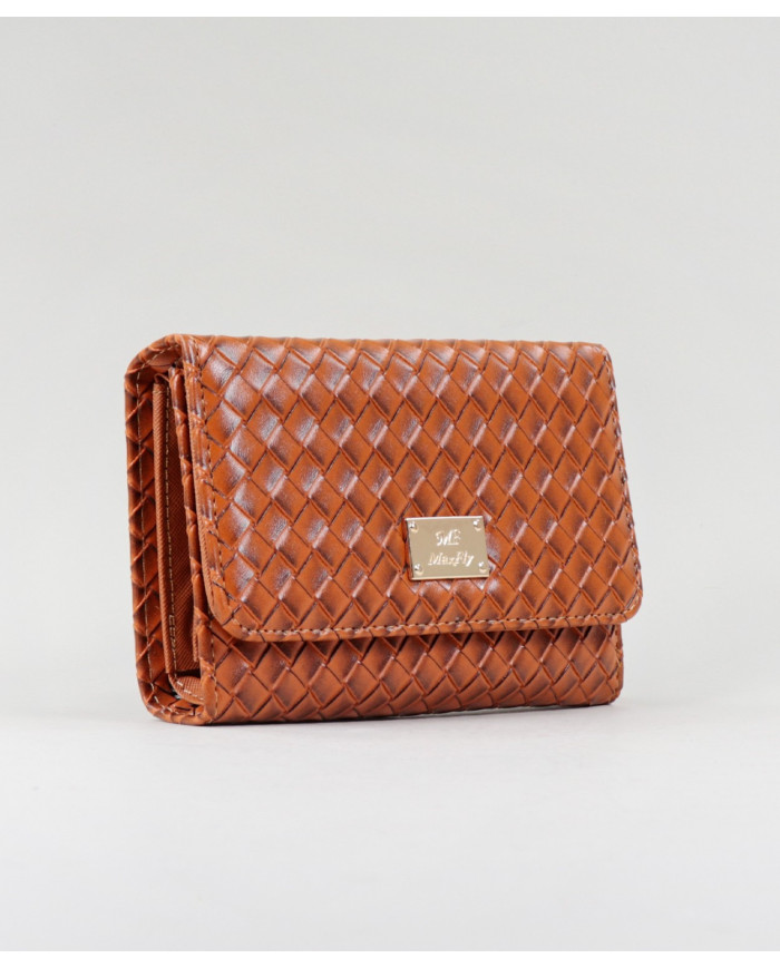 Lady Camel Wallet con Efecto Interlazado