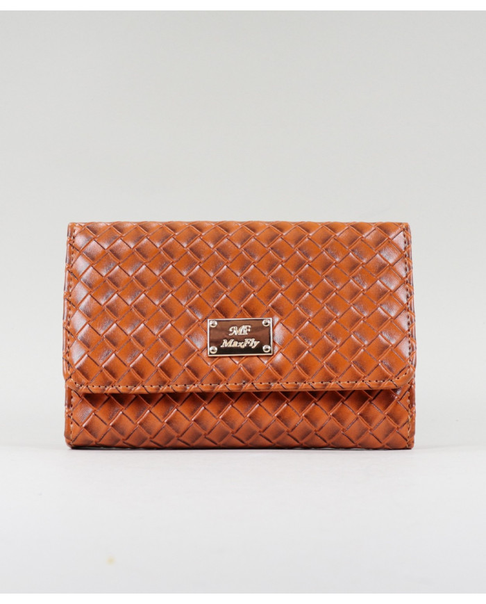 Lady Camel Wallet con Efecto Interlazado