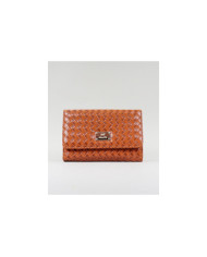 Camel Medium Wallet with Interlaced Effect
