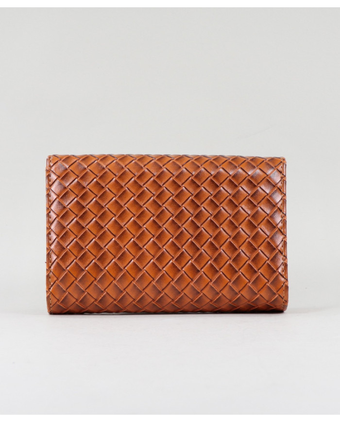 Lady Camel Wallet con Efecto Interlazado