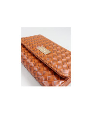 Lady Camel Wallet con Efecto Interlazado