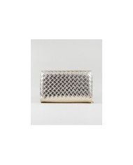 Medium Platinum Wallet with Interlaced Effect
