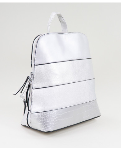 Mochila Prata de Senhora com Tiras