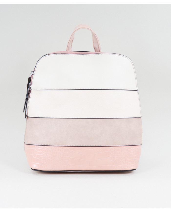 Ladies Pink Backpack with Strips