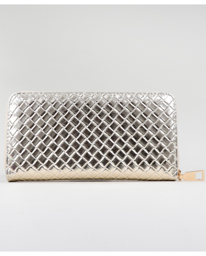 Ladies Platinum Wallet with Interlaced Effect