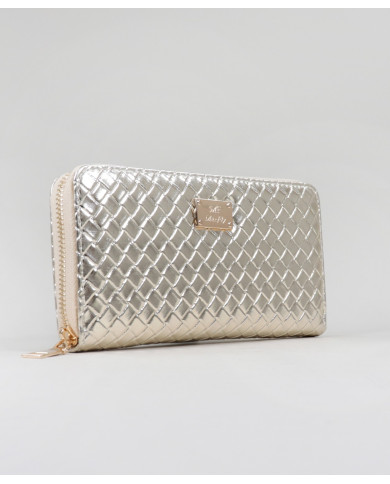 Señoras Platinum Wallet con Efecto Interlazado