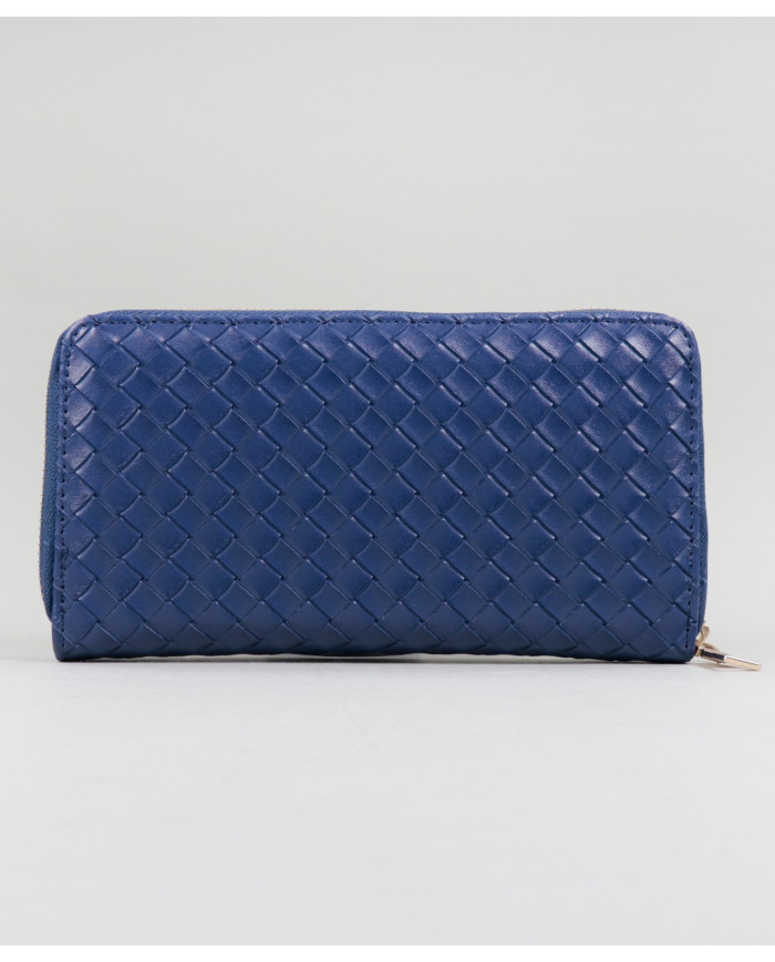 Lady's Blue Wallet with Effect Interlaced