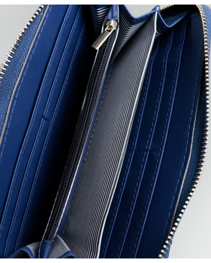 Lady's Blue Wallet with Effect Interlaced