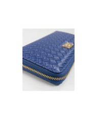 Lady's Blue Wallet with Effect Interlaced
