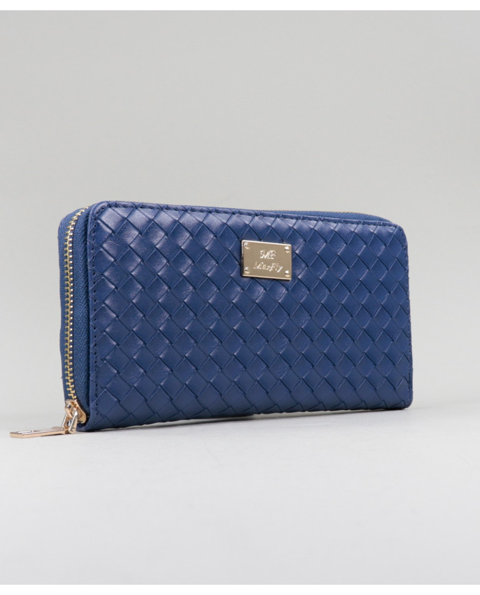 Lady's Blue Wallet with Effect Interlaced