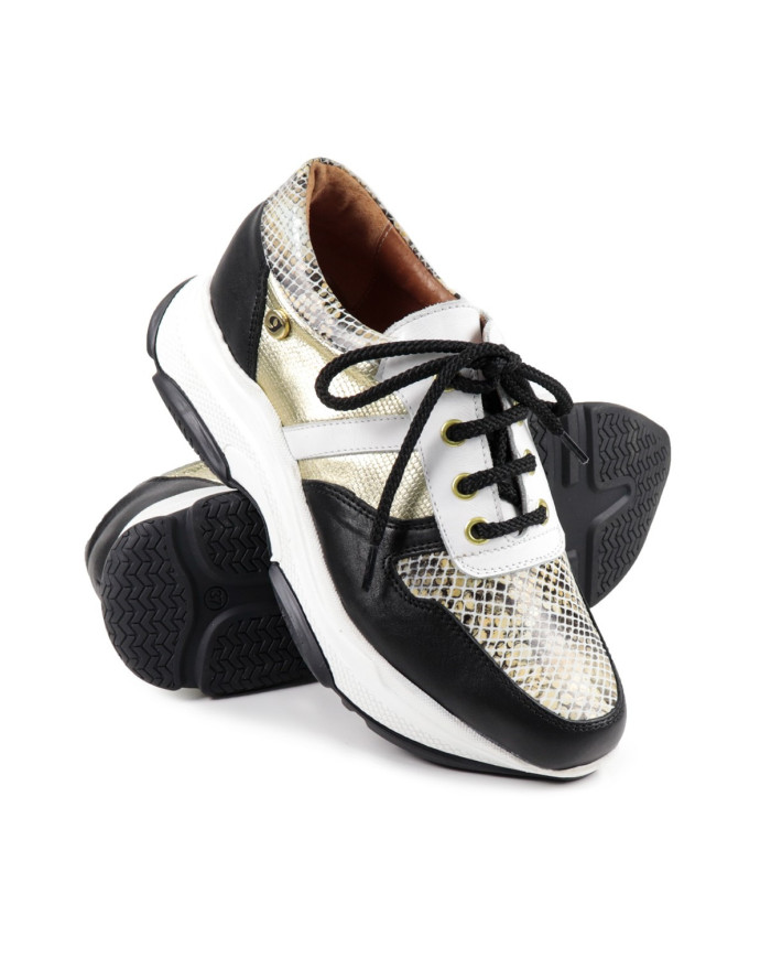 Ginova Metalized Women's Golden Sneakers
