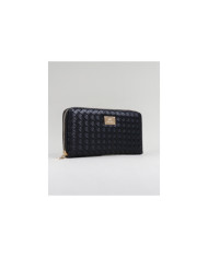 Cartera negra de Lady con efecto entrelazado