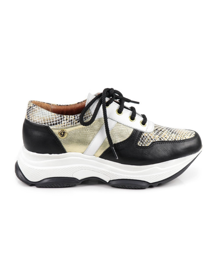 Sapatilhas Douradas de Mulher Ginova Metalizadas