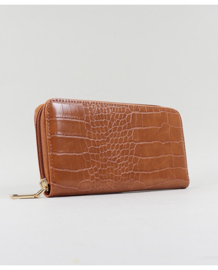 Lady Camel Wallet con piel en relieve
