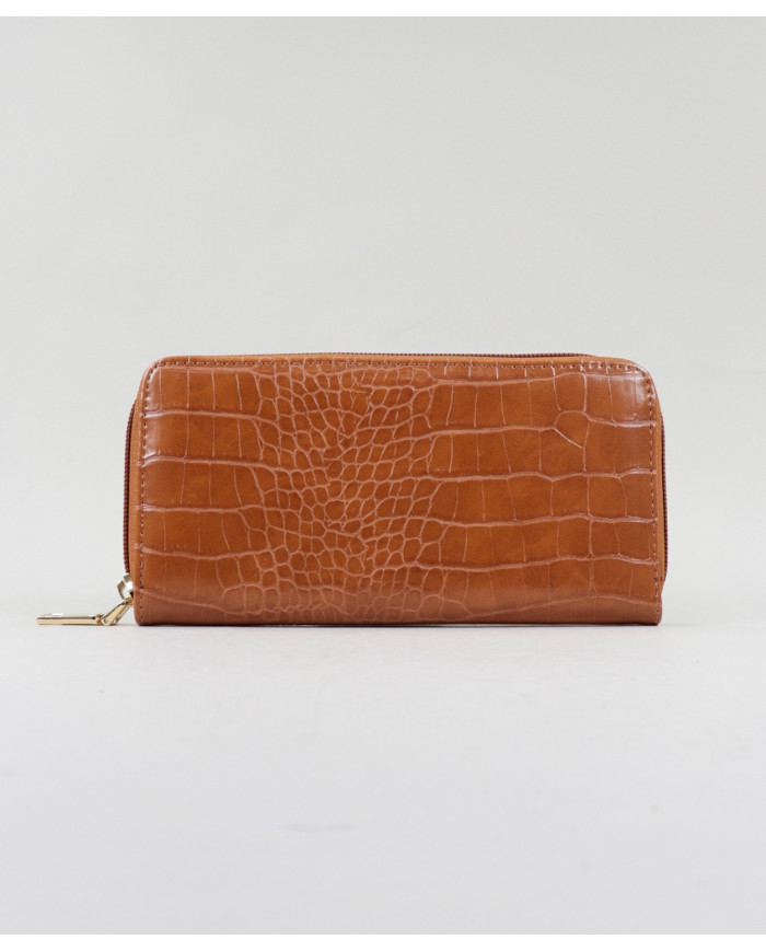 Lady Camel Wallet con piel en relieve