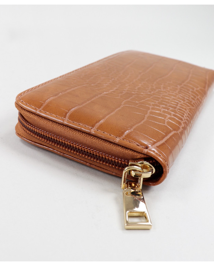 Lady Camel Wallet con piel en relieve