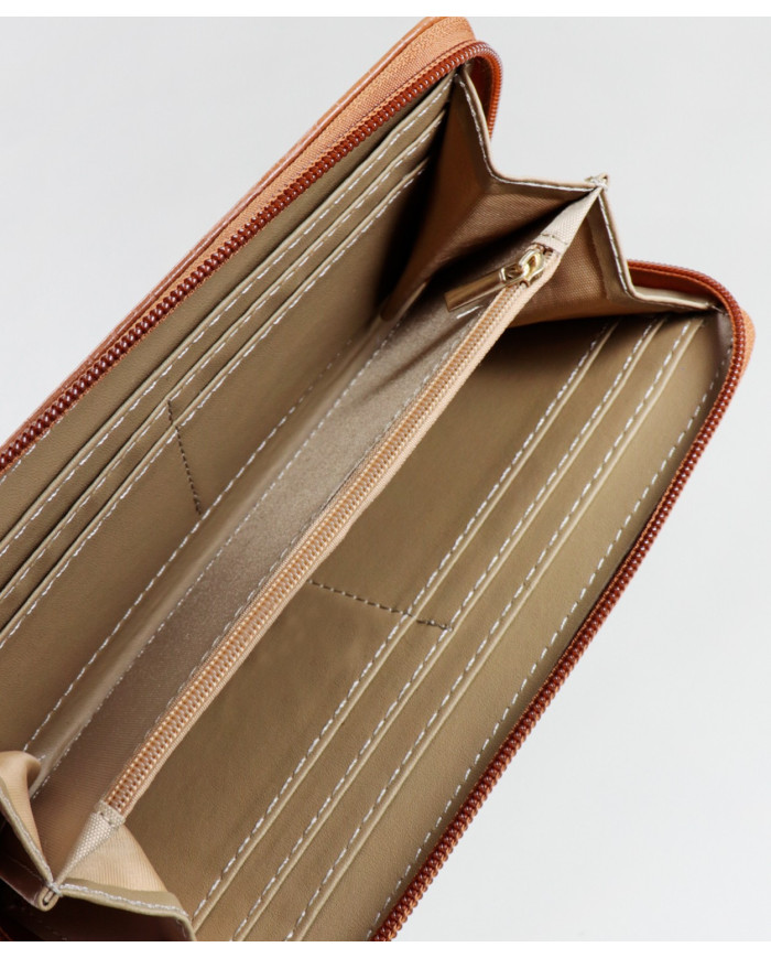 Lady Camel Wallet con piel en relieve