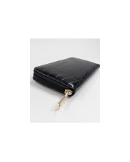 Señoras Wallet Negro con piel embussada