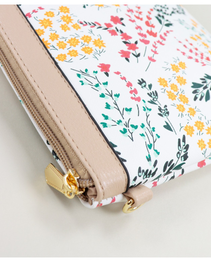 Ladies Taupe Bag with Floral Pattern