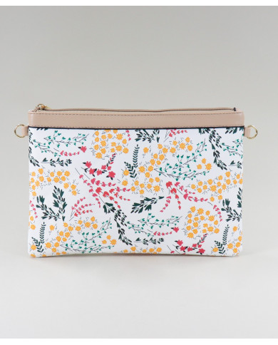 Mala Taupe de Senhora com Padrão Floral