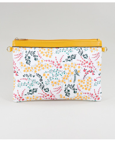 Lady Mustard Bag with Floral Pattern