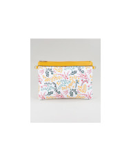 Mala Mostarda de Senhora com Padrão Floral