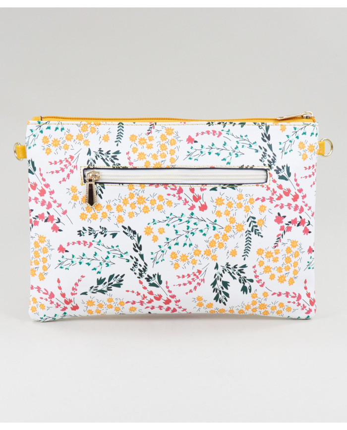 Mala Mostarda de Senhora com Padrão Floral