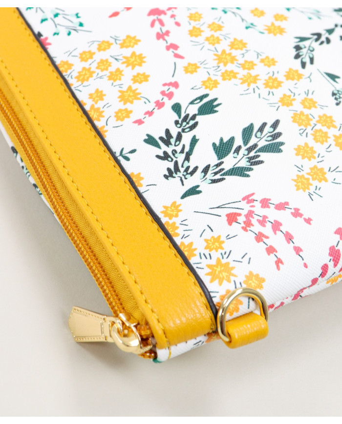 Lady Mustard Bag with Floral Pattern