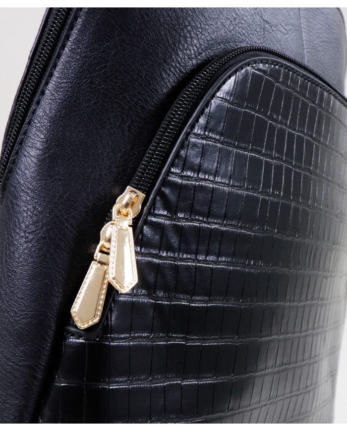 Ladies Black Backpack with Frontal Pocket