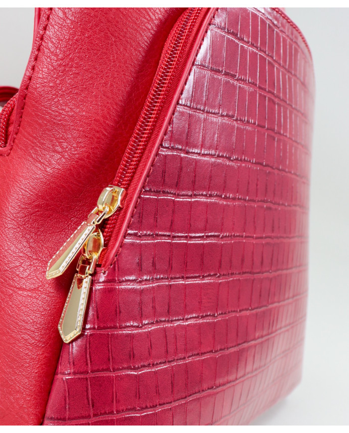 Ladies Red Backpack with Frontal Pocket