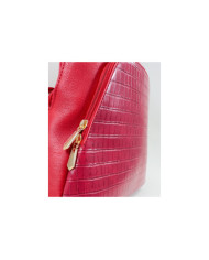 Mochila Vermelha de Senhora com Bolso Frontal