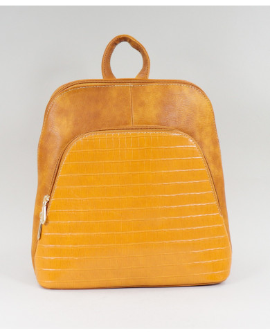 Mochila de mostaza para mujeres con bolsillo frontal