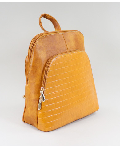 Mochila de mostaza para mujeres con bolsillo frontal