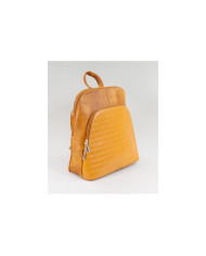 Mochila Mostarda de Senhora com Bolso Frontal