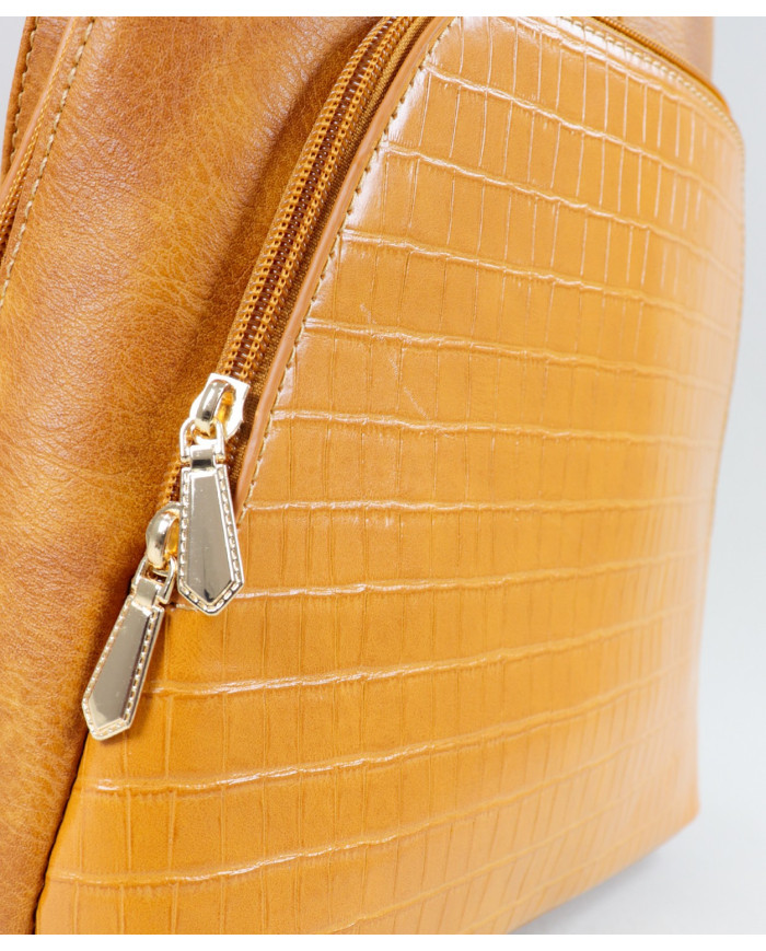 Women's Mustard Backpack with Frontal Pocket