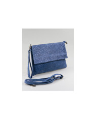 Clutch Feminina Azul em Pele