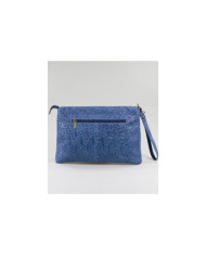 Clutch Feminina Azul em Pele