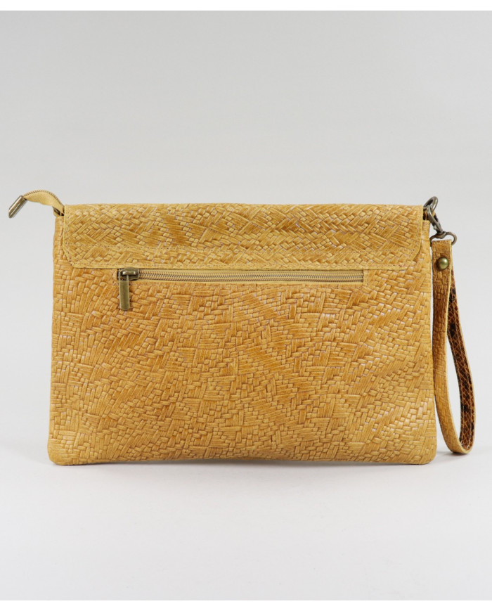 Women's Clutch Mustard in Skin