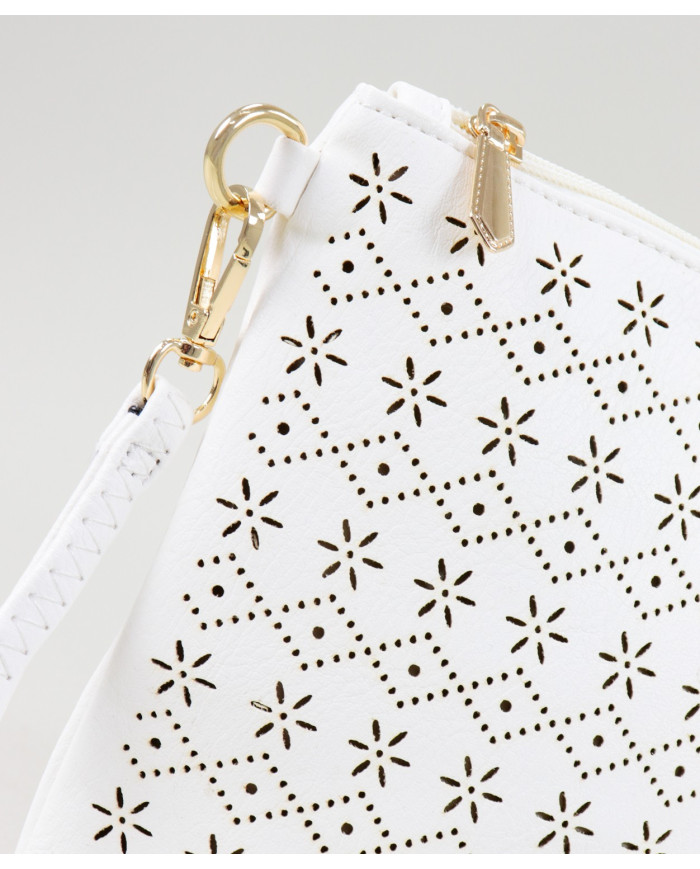White Clutch of Lady Perforated