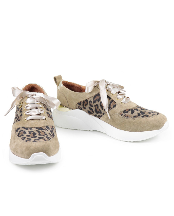 Sapatilhas de Mulher Ginova com Padrão Leopardo