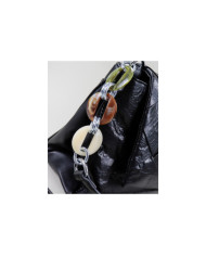 Lady's Black Mala With Decorated Handle