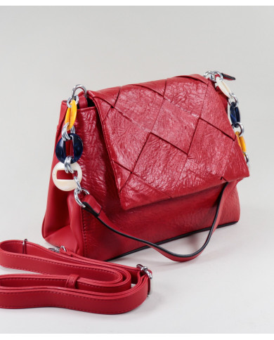 Lady's Red Mala With Decorated Handle